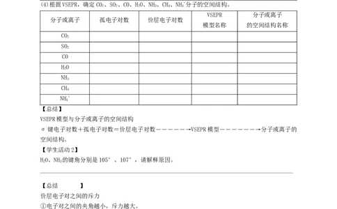 2.2.1分子结构的测定与多样性价层电子对互斥模型-学案-2020-2021学年下学期高二化学同步精品课堂(新教材人教版选择性必修2)（解析版）_高化_2025春-人教版高中化学_04课件+教案+学案+习题