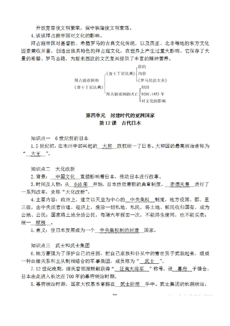 部编版初中历史九上知识点_24秋《初中各科知识点梳理》_初中历史《知识梳理》7-9年级上下册