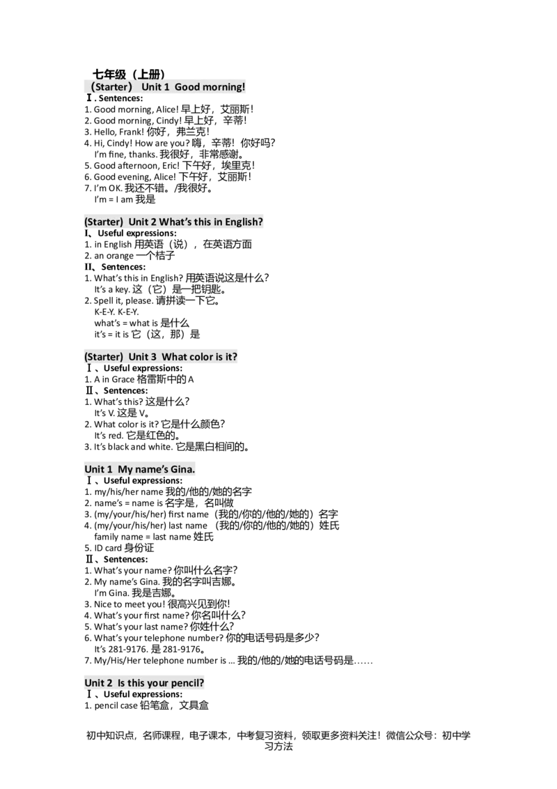 初中英语知识框架体系及中考英语考点分布-14269d5a6192_内蒙古中考真题_赠品_初中英语资料