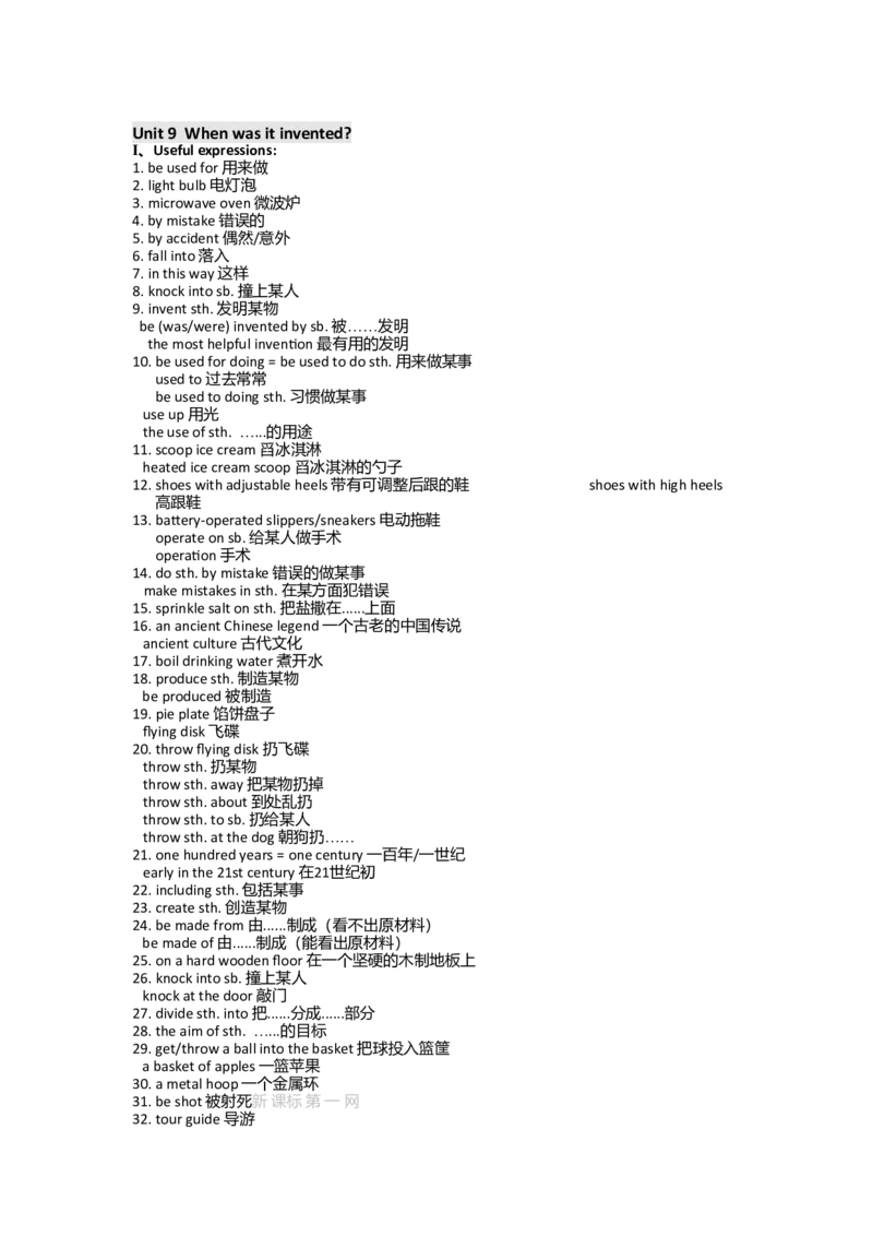 初中英语知识框架体系及中考英语考点分布-14269d5a6192_内蒙古中考真题_赠品_初中英语资料