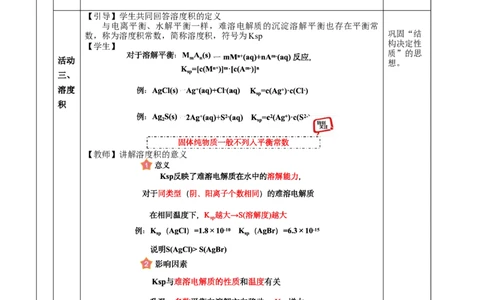 3.4.1沉淀溶解平衡（教学设计）-（人教版2019选择性必修一）_高化_595801221724高中化学新人教版选择性必修一二三电子版教案PPT课件高中试卷_选择性必修1册（人教版）_教学设计