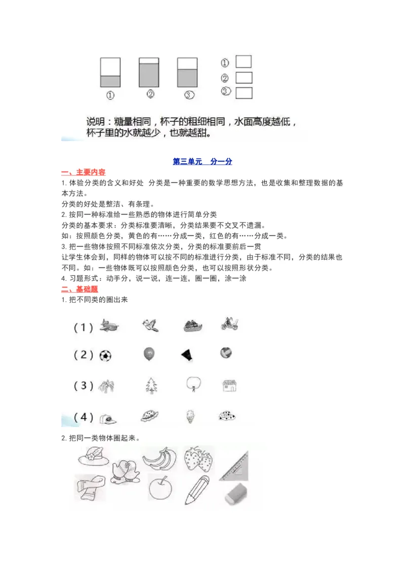 苏教版一年级数学上册知识要点_《小学各科知识点》_小学数学《知识梳理》1-6年级上下册_上册_苏教版小学数学1-6年级上册知识汇总