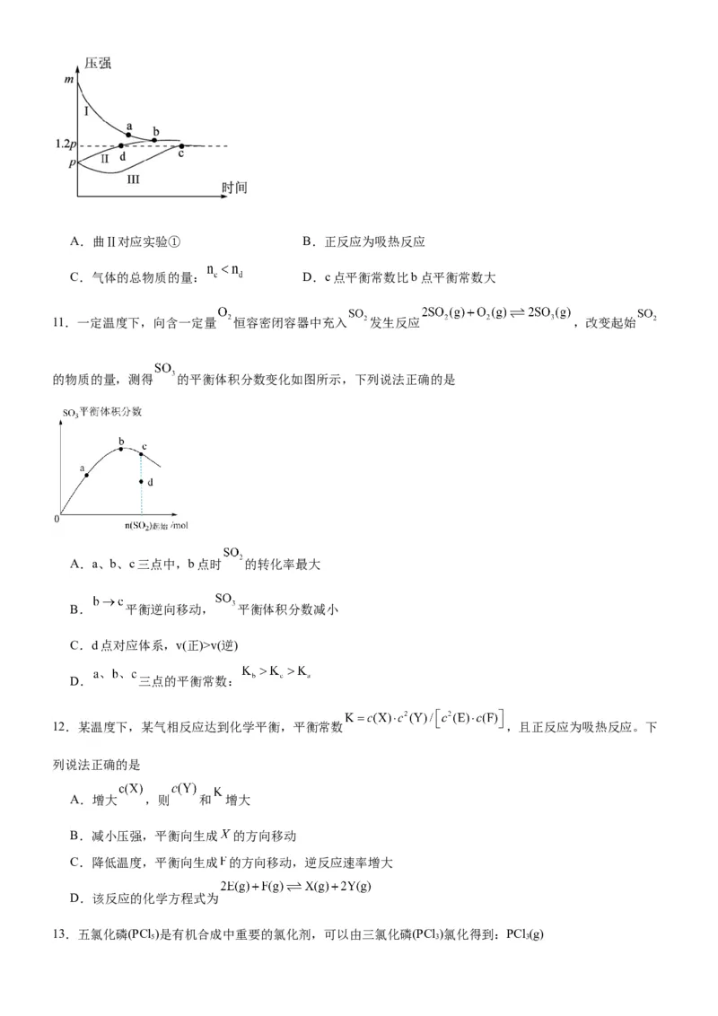 2.2.2化学平衡常数（分层作业）（原卷版）_高化_595801221724高中化学新人教版选择性必修一二三电子版教案PPT课件高中试卷_选择性必修1册（人教版）_分层作业