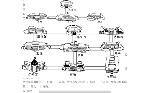 二年级下册数学一课一练-《辨认方向》3北师大版_26春北师大版数学二下_19、赠送其它资料_二年级数学下册（北师大版）_旧版_二年级数学下册（北师大版）_分层作业-K10_课时练习