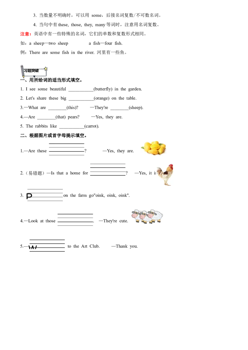 Unit6知识点梳理（讲义）（空白版）_三下译林版2026英语_讲义专项