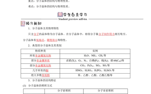 3.2.1分子晶体（导学案）-（人教版2019选择性必修2）解析版_高化_595801221724高中化学新人教版选择性必修一二三电子版教案PPT课件高中试卷_选择性必修2册（人教版）_导学案