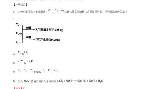 2.2.1氯气性质及制取（精讲）-（人教版）解析版_高化_595801221724高中化学新人教版选择性必修一二三电子版教案PPT课件高中试卷_必修一册（人教版）_专项练习
