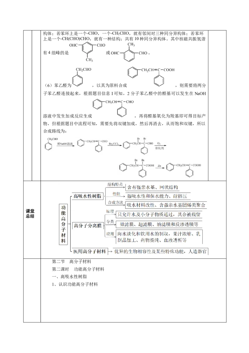 5.2.2高分子材料&mdash;功能高分子材料（教学设计）-（人教版2019选择性必修3）_高化_595801221724高中化学新人教版选择性必修一二三电子版教案PPT课件高中试卷_选择性必修3册（人教版）