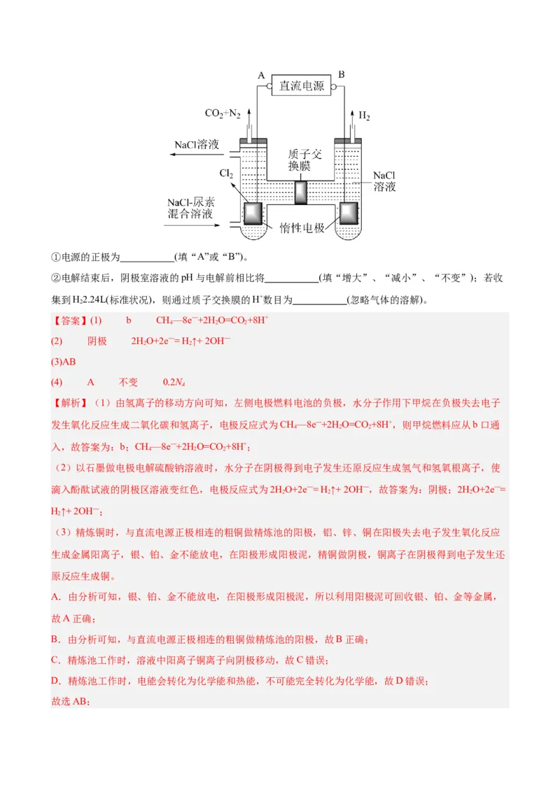 4.2.2电解池原理的应用（分层作业）（解析版）_高化_595801221724高中化学新人教版选择性必修一二三电子版教案PPT课件高中试卷_选择性必修1册（人教版）_分层作业