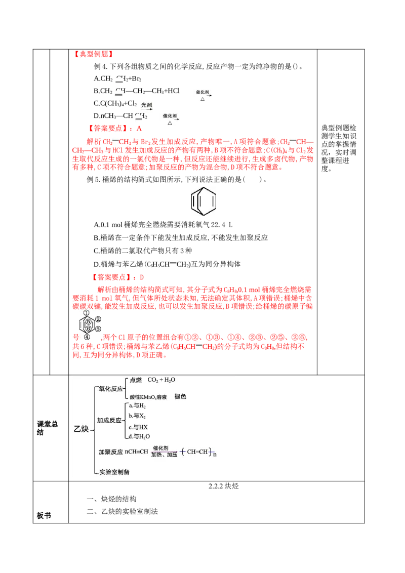 2.2.2炔烃(教学设计)-（人教版2019选择性必修3）_高化_595801221724高中化学新人教版选择性必修一二三电子版教案PPT课件高中试卷_选择性必修3册（人教版）_教学设计
