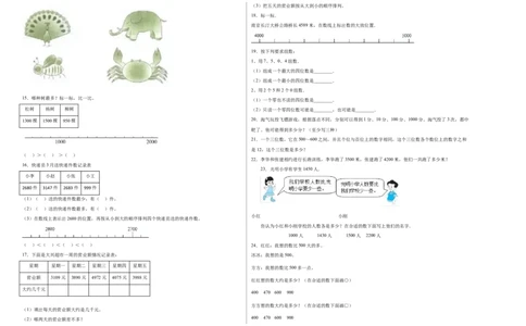 第三单元生活中的大数解决问题（提高卷）二年级下册数学专项培优卷（北师大版）_26春北师大版数学二下_19、赠送其它资料_二年级数学下册（北师大版）_旧版_专项练习