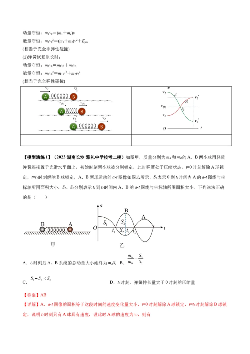 专题10碰撞与类碰撞模型（答案版）_高中物理模型题型与方法