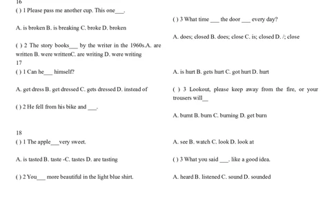 初中被动语态练习题-34deb490a6e4_内蒙古中考真题_赠品_初中英语资料