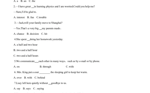 期中测试卷（二）（原卷版）_仁爱版英语九年级下册资料包_期中期末_期中测试卷（二）-九年级英语下学期（仁爱版）