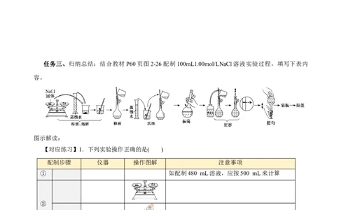 2.3.4配制一定物质的量浓度的溶液（导学案）-（人教版2019必修第一册）（原卷版）_高化_595801221724高中化学新人教版选择性必修一二三电子版教案PPT课件高中试卷_必修一册（人教版）