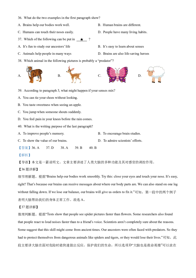 2025年湖北省武汉市中考英语真题（解析版）_仁爱版英语九年级下册资料包_全国各地中考真题_2025年全国中考英语真题76份_2025年湖北省武汉市中考英语真题