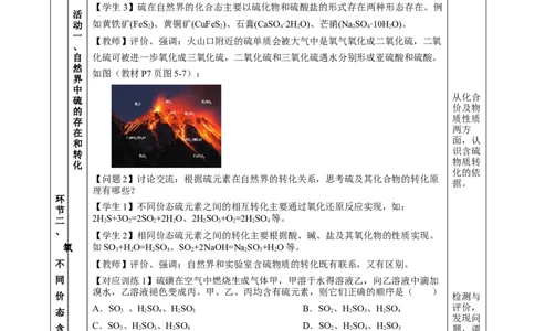 5.1.4硫及其化合物&mdash;不同价态含硫物质的转化（教学设计）-（人教版2019必修第二册）_高化_595801221724高中化学新人教版选择性必修一二三电子版教案PPT课件高中试卷_必修二册（人教版）