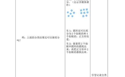 第3课时分扣子_26春北师大版数学二下_00、教案共6套完整版表格式+文档式整册+课时word版_第2套表格式教案（有反思）_第七单元分类