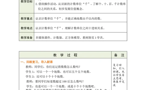 第2课时数一数（一）（1）_26春北师大版数学二下_00、教案共6套完整版表格式+文档式整册+课时word版_第1套表格式教案（有反思）_05第四单元生活中的大数教案