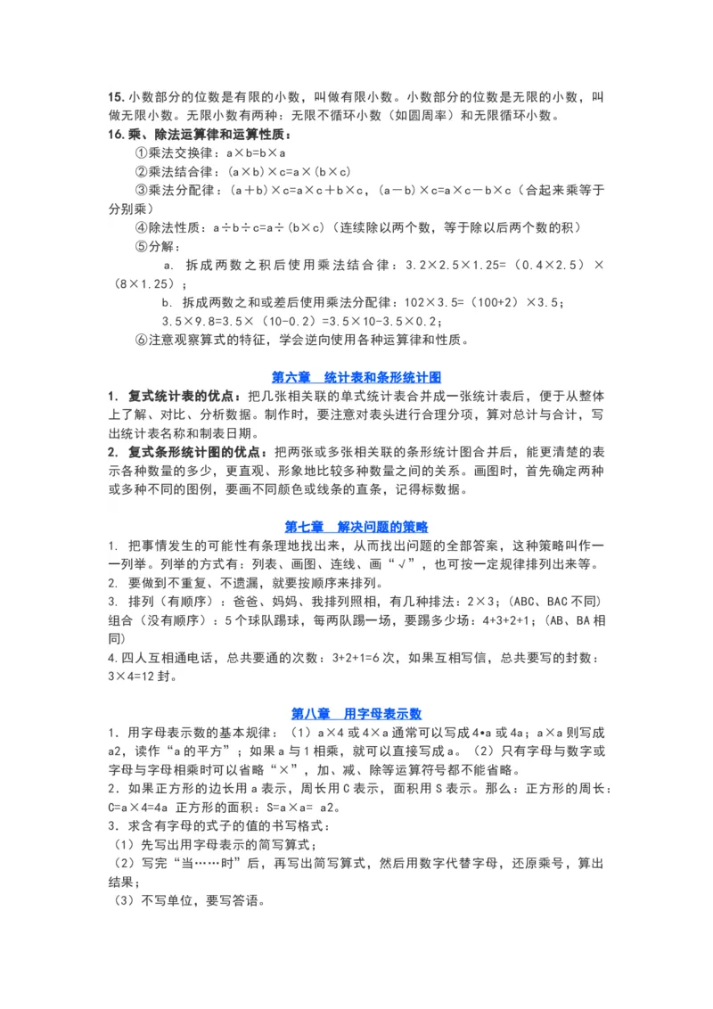 苏教版五年级数学上册知识要点_《小学各科知识点》_小学数学《知识梳理》1-6年级上下册_上册_苏教版小学数学1-6年级上册知识汇总