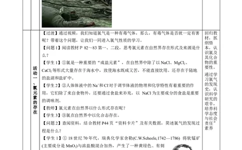 2.2.1氯气的性质（教学设计）-（人教版2019必修第一册）_高化_595801221724高中化学新人教版选择性必修一二三电子版教案PPT课件高中试卷_必修一册（人教版）_教学设计