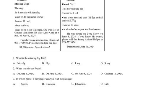 精品解析：2024年四川省眉山中考英语真题（解析版）_仁爱版英语九年级下册资料包_全国各地中考真题_2024年全国中考英语真题29份_精品解析：2024年四川省眉山中考英语真题