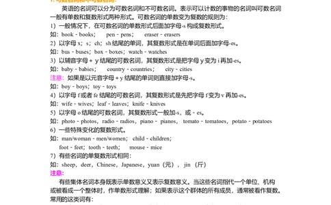 01.名词的用法(知识讲解）_仁爱版英语九年级下册资料包_同步讲义-V31_01总复习_名词的用法_01总复习_名词的用法---