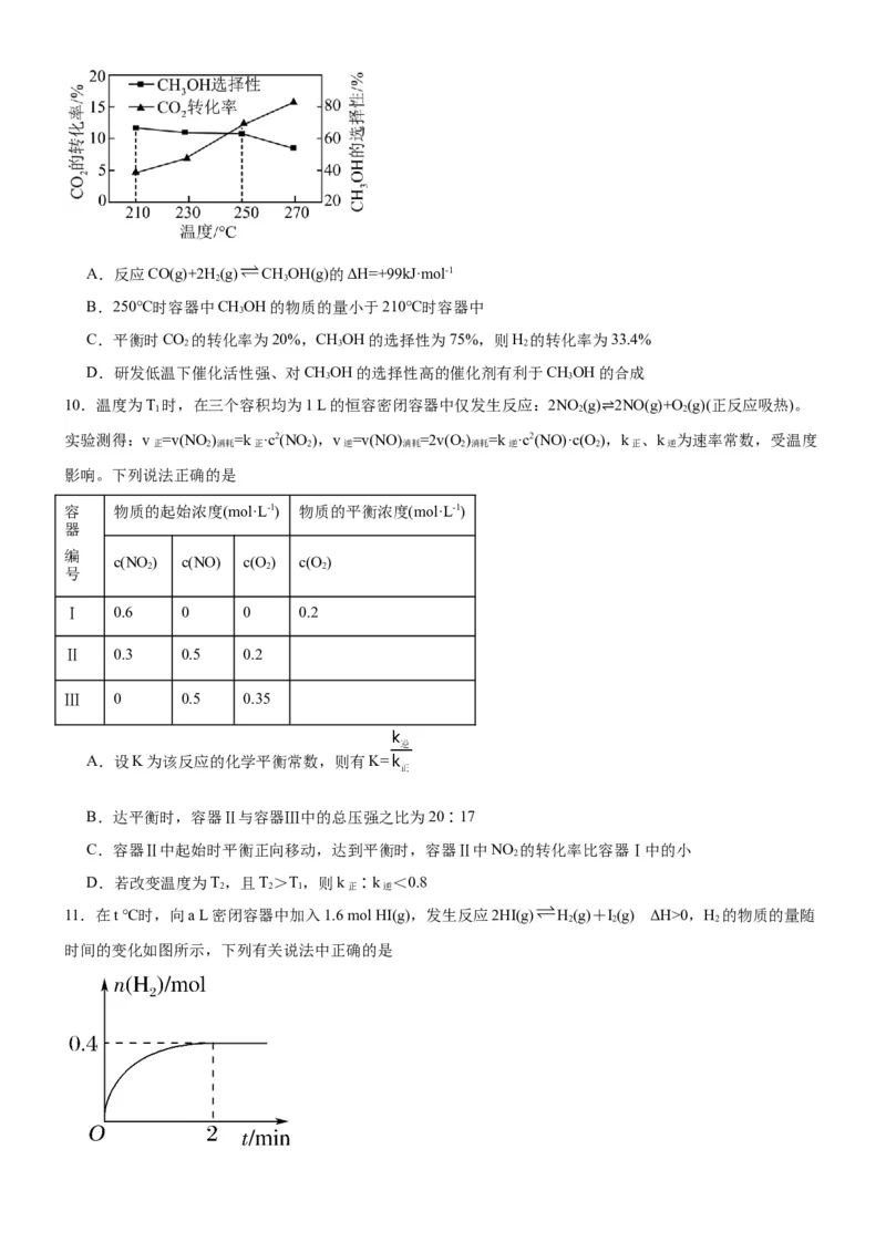 2.4鍖栧鍙嶅簲鐨勮皟鎺э紙鍒嗗眰浣滀笟锛夛紙鍘熷嵎鐗堬級_高化_595801221724高中化学新人教版选择性必修一二三电子版教案PPT课件高中试卷_选择性必修1册（人教版）_分层作业
