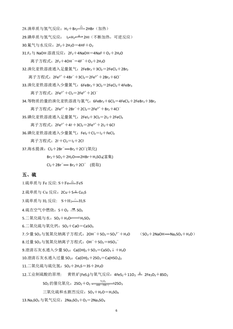 2025届新高考化学方程式汇总_高化