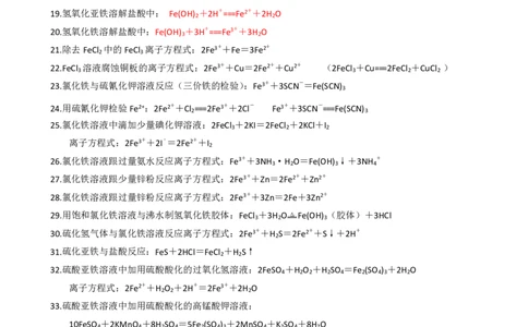 2025届新高考化学方程式汇总_高化