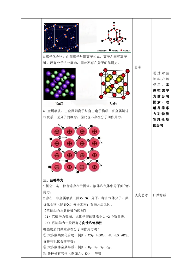 2.3.2《分子结构与物质的性质》教学设计_高化_2025春-人教版高中化学_04新版高中化学选择性必修2_08第四套同步课件+教案_2.3.2分子结构与物质性质（课件+教案）