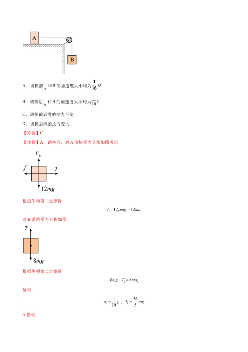 专题04连接体模型（答案版）_高中物理模型题型与方法