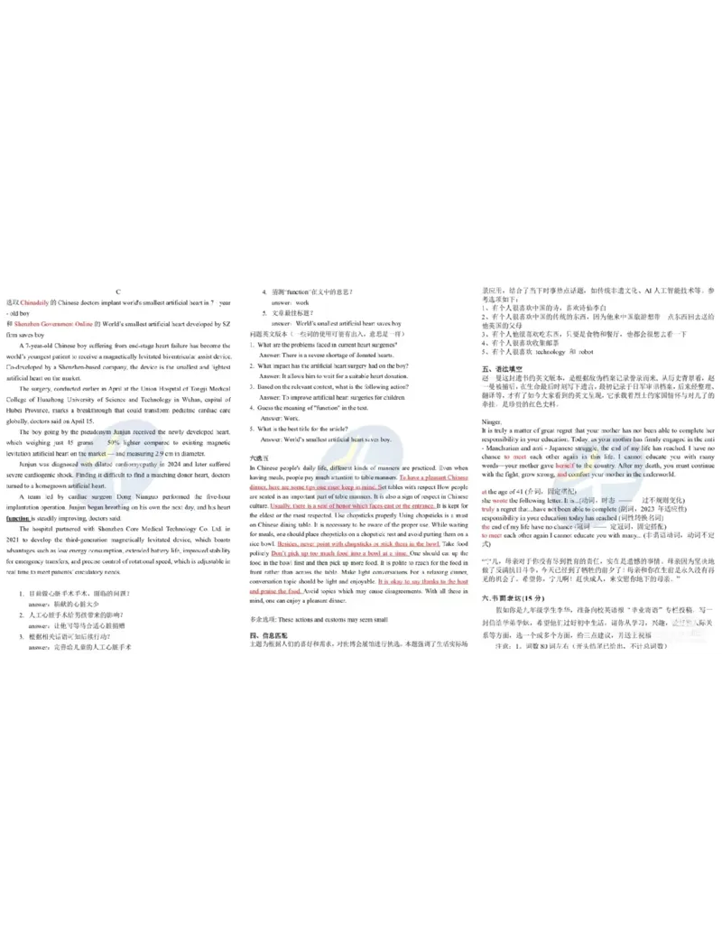 2025年广东省深圳市中考英语真题回忆版_仁爱版英语九年级下册资料包_全国各地中考真题_2025年全国中考英语真题76份