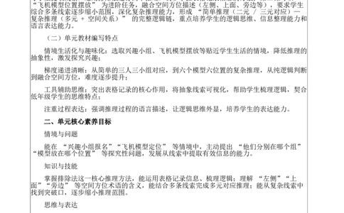 数学好玩：有趣的推理_26春北师大版数学二下_00、教案共6套完整版表格式+文档式整册+课时word版_第4套表格式核心素养教案（无反思）