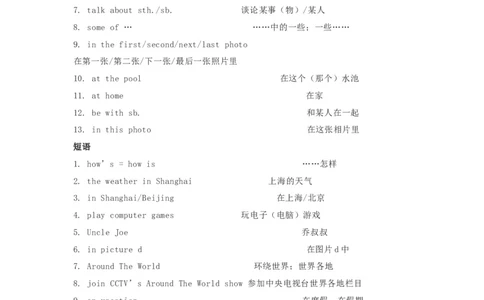 鲁教版初中英语七年级上册_24秋《初中各科知识点梳理》_初中英语《知识梳理》7-9年级上下册_知识梳理_鲁教版初中英语6-9年级上下册知识梳理