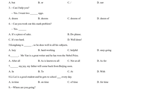 6.10Unit6Topic3单元测试（原卷版）_仁爱版英语九年级下册资料包_单元测试