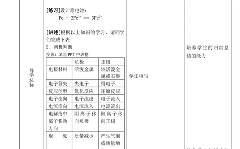 4.1原电池（1）-2021-2022学年高二化学同步备课教案设计（人教版2019选择性必修1）_高化_2025春-人教版高中化学_03新版高中化学选择性必修1_02教案_教案（表格式）