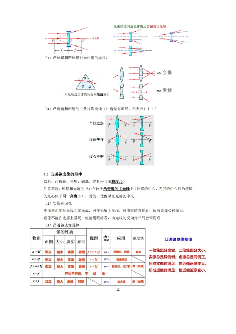 苏科版初中物理八上知识梳理_24秋《初中各科知识点梳理》_初中物理《知识梳理》8-9年级上下册_苏科版初中物理8-9年级上下册知识点