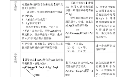 3.4难溶电解质溶解平衡-2021-2022学年高二化学同步备课教案设计（人教版2019选择性必修1）_高化_2025春-人教版高中化学_03新版高中化学选择性必修1_02教案_教案（表格式）