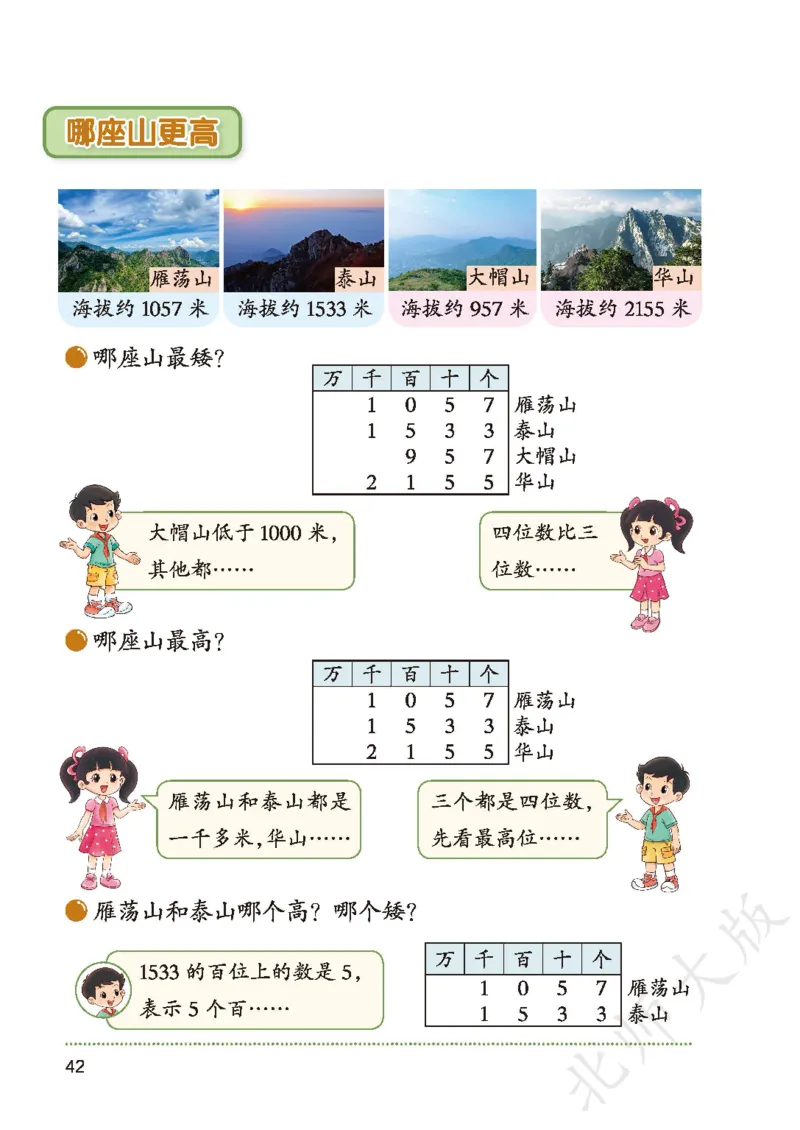 2026北师大版数学二年级下册电子课本_26春北师大版数学二下_18、高请PDF（核对版本）