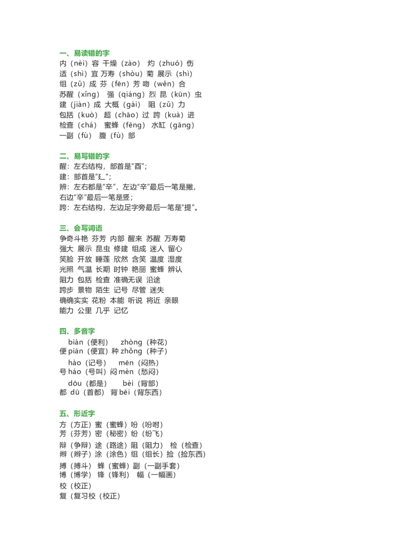 知识梳理部编版小学语文三下第四单元_《小学各科知识点》_小学语文《知识梳理》1-6年级上下册_统编语文1-6年级下册知识总结_三下