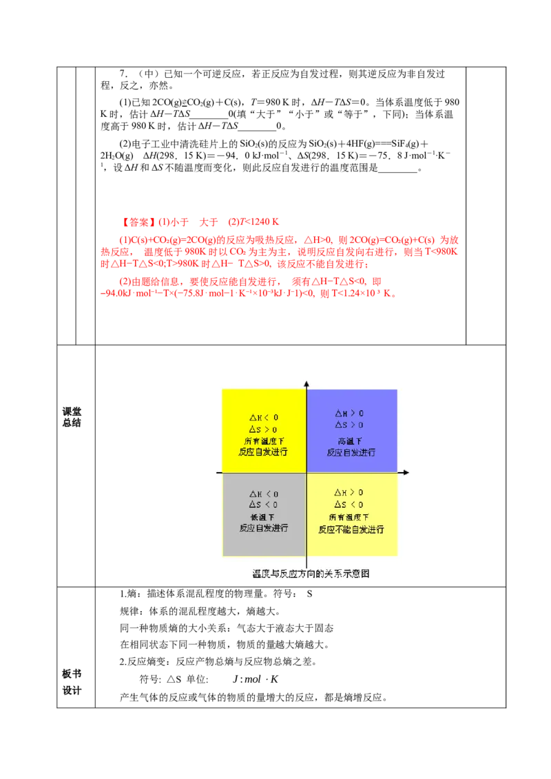 2.3化学反应的方向（教学设计）-（人教版2019选择性必修第1册）_高化_595801221724高中化学新人教版选择性必修一二三电子版教案PPT课件高中试卷_选择性必修1册（人教版）_教学设计
