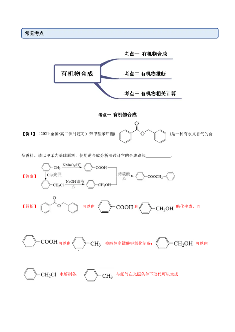 3.5有机合成（精讲）（人教版2019选择性必修3）（解析版）_高化_595801221724高中化学新人教版选择性必修一二三电子版教案PPT课件高中试卷_选择性必修3册（人教版）_专项练习