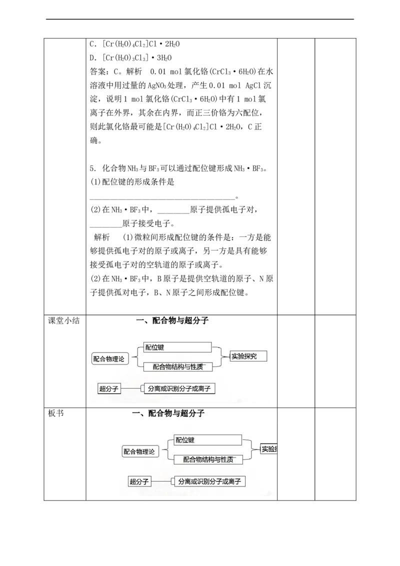 3.4.1配合物与超分子_高化_2025春-人教版高中化学_04新版高中化学选择性必修2_08第四套同步课件+教案_3.4配合物与超分子（课件+教案）