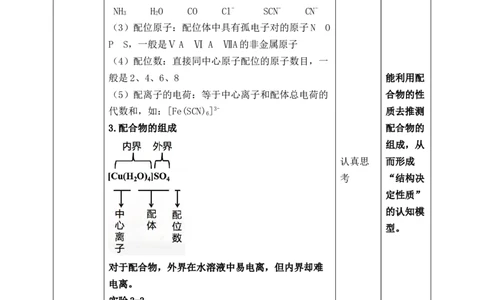 3.4.1配合物与超分子_高化_2025春-人教版高中化学_04新版高中化学选择性必修2_08第四套同步课件+教案_3.4配合物与超分子（课件+教案）