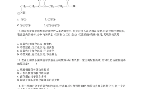4.3核酸同步练习（含解析）_高化_2025春-人教版高中化学_05新版高中化学选择性必修3_5.练习