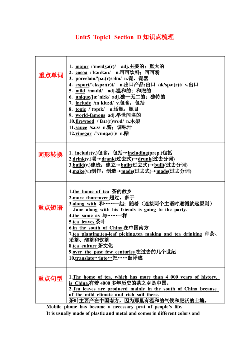 Unit5Topic1SectionD知识点梳理-_仁爱版英语九年级下册资料包_知识总结