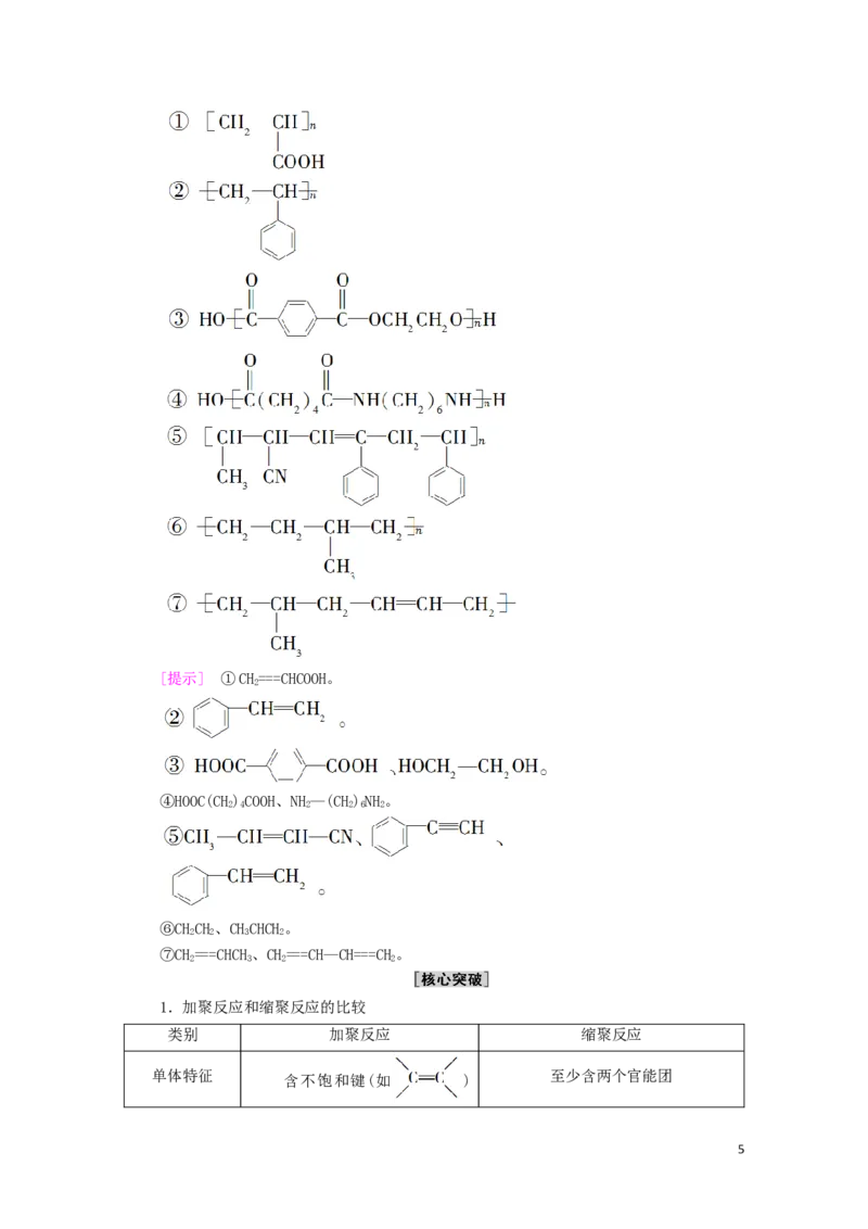 2020_2021学年新教材高中化学第5章合成高分子第1节合成高分子的基本方法学案新人教版选择性必修3_高化_2025春-人教版高中化学_05新版高中化学选择性必修3_4.课件+学案+试卷_学案