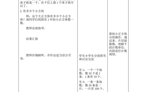 第2课时数一数（一）（1）_26春北师大版数学二下_00、教案共6套完整版表格式+文档式整册+课时word版_第2套表格式教案（有反思）_第四单元生活中的大数