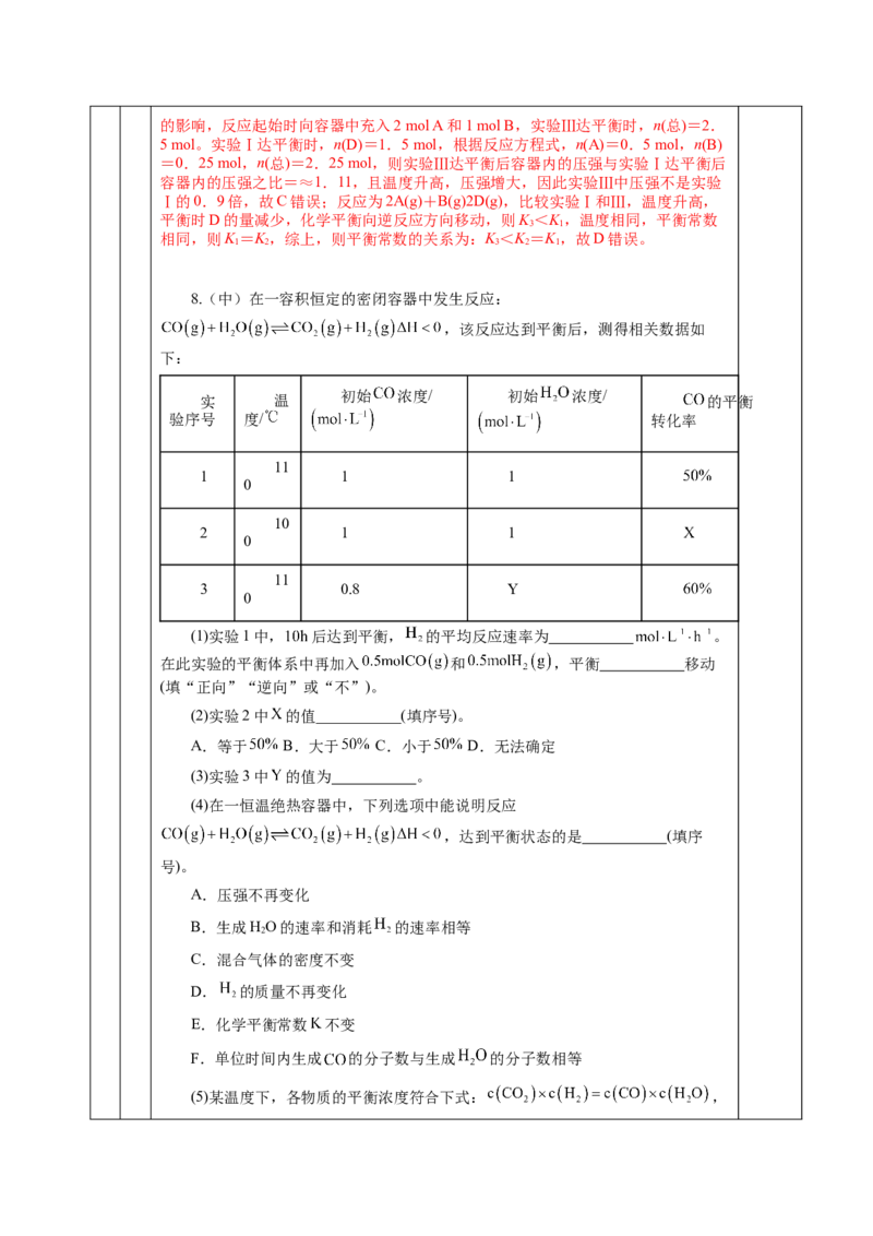 2.2.2化学平衡常数（教学设计）-（人教版2019选择性必修1）_高化_595801221724高中化学新人教版选择性必修一二三电子版教案PPT课件高中试卷_选择性必修1册（人教版）_教学设计